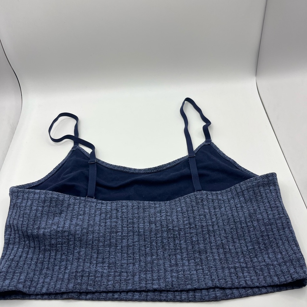 Blue Ribbed Women's Top - Picture 3 of 5